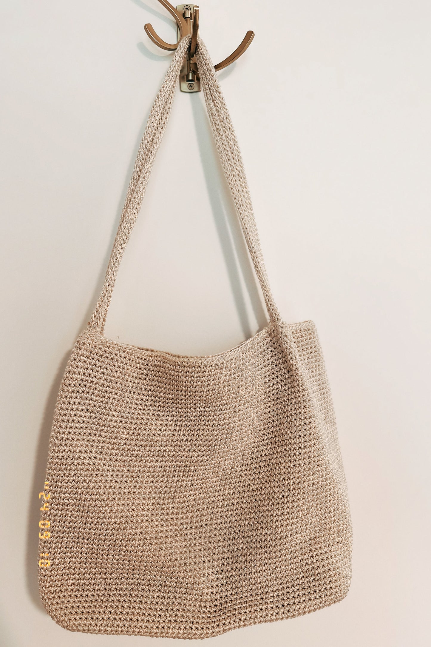 Cream crochet tote bag The Sak