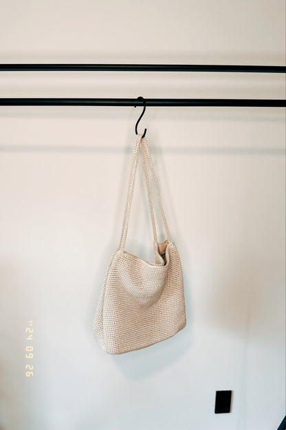 Cream crochet tote bag The Sak