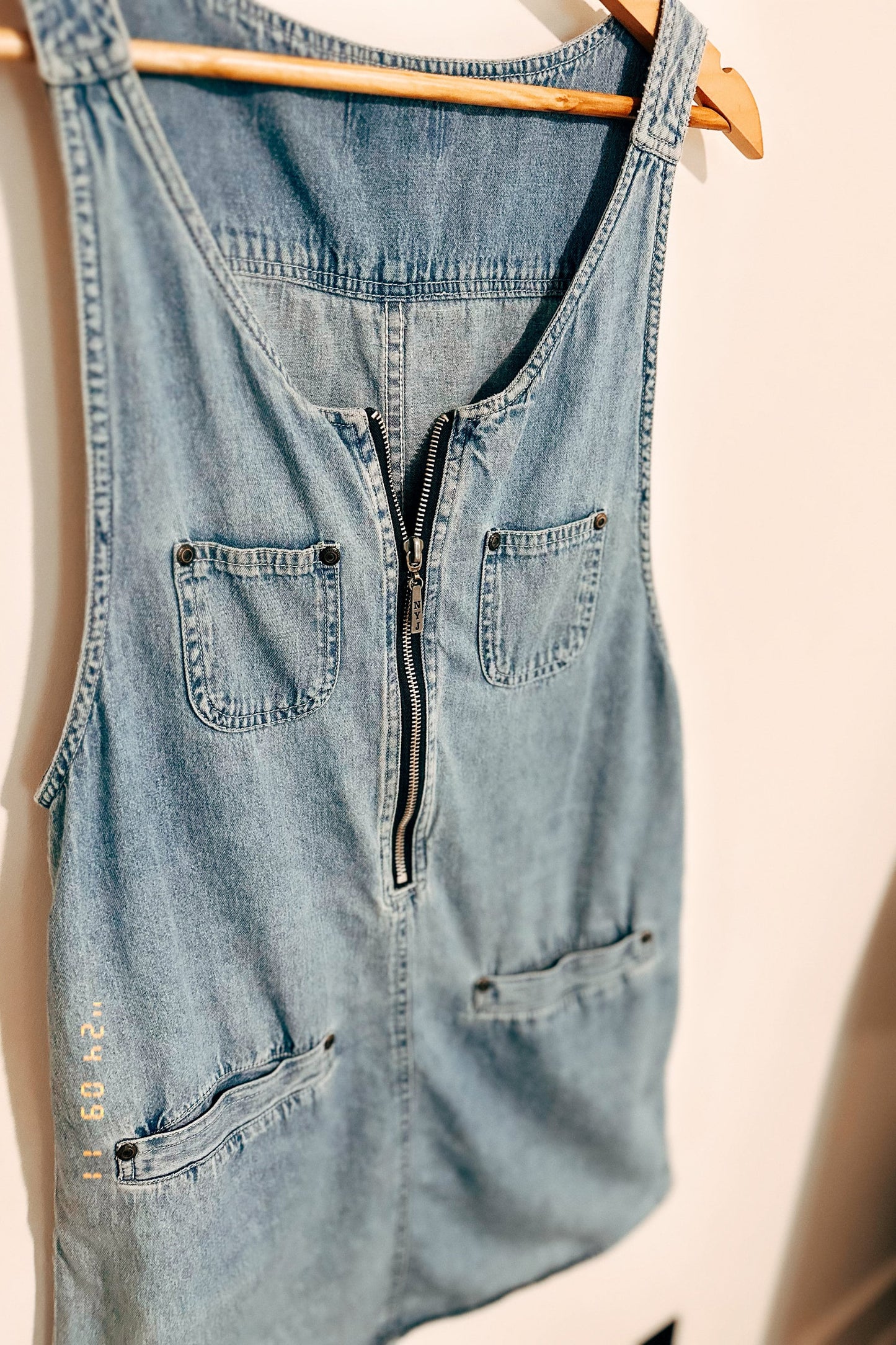 90's denim mini dress | M