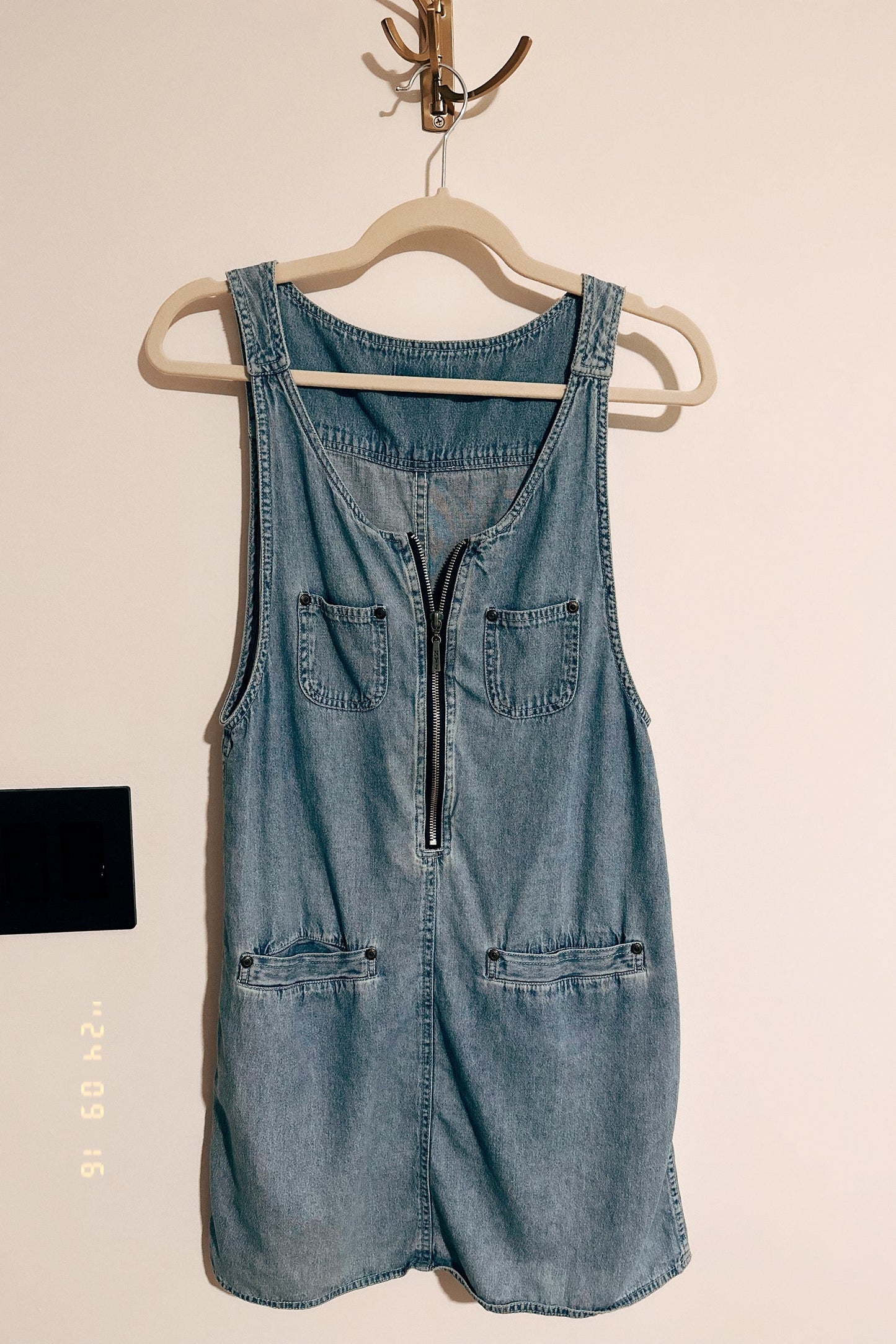 90's denim mini dress | M